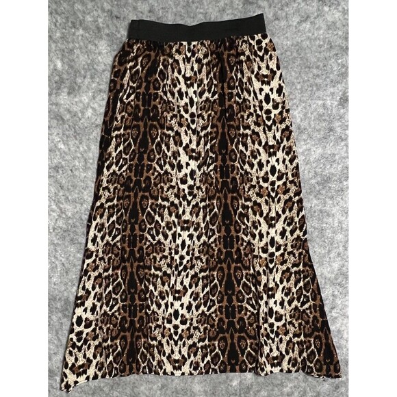 TOXIK3 Leopard Print Maxi Skirt Women's 1X Multi Elastic Waist Long - Picture 7 of 14